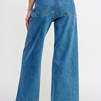 High Rise Wide Leg Marine Jeans