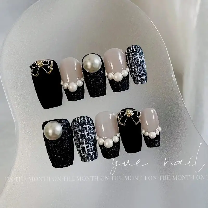 Amadela 3D Pearl French Press-On Nails - Image 2
