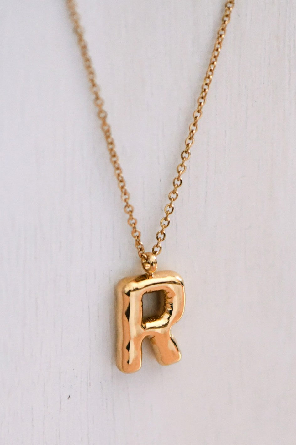 Balloon Initial Gold Necklace