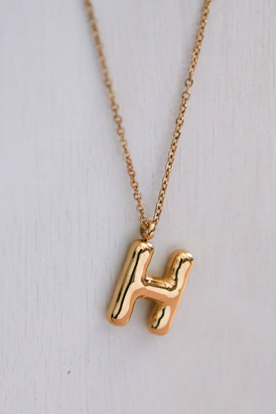 Balloon Initial Gold Necklace