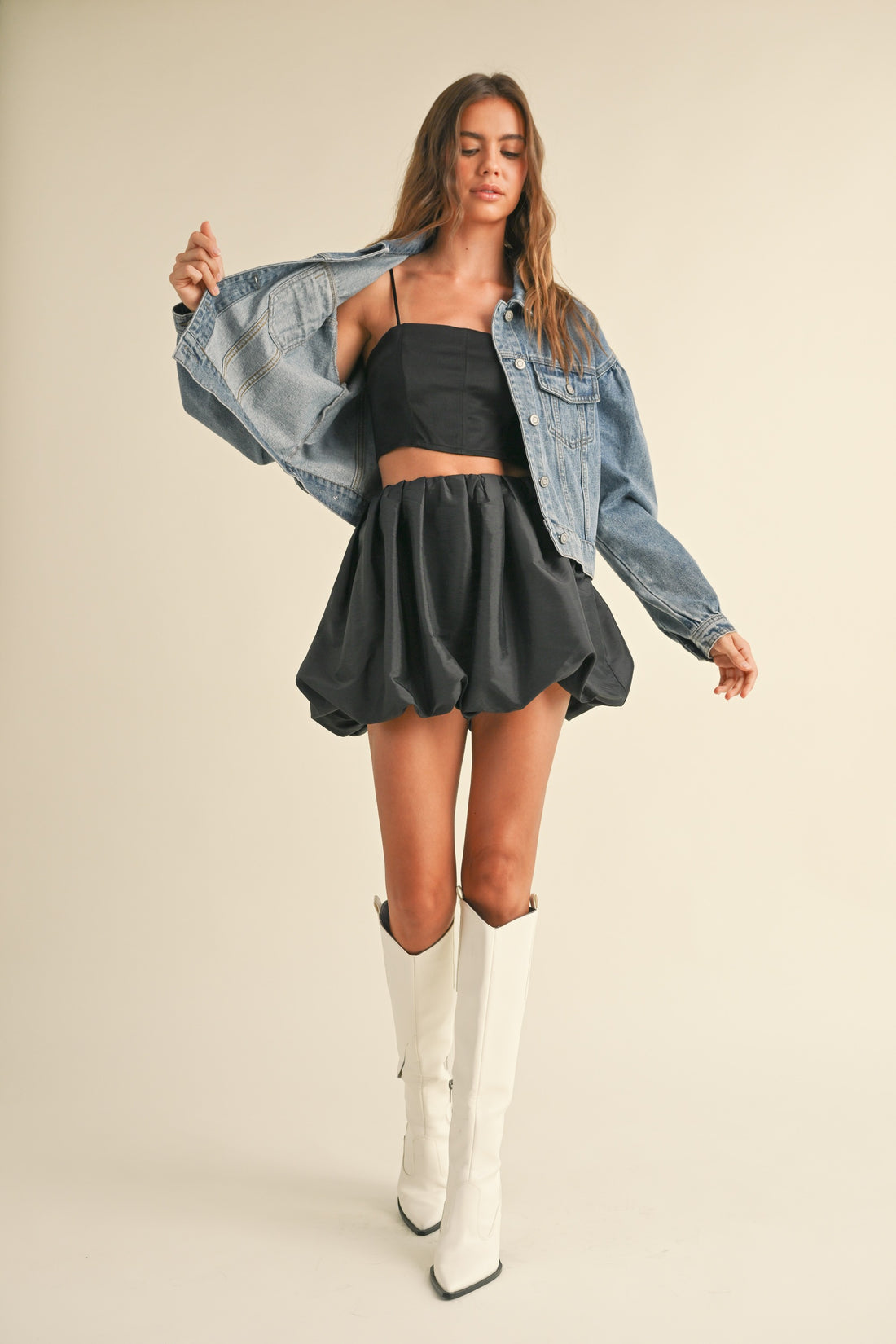 Metallic Balloon Mini Skirt