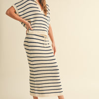 Striped Knit Midi Skirt