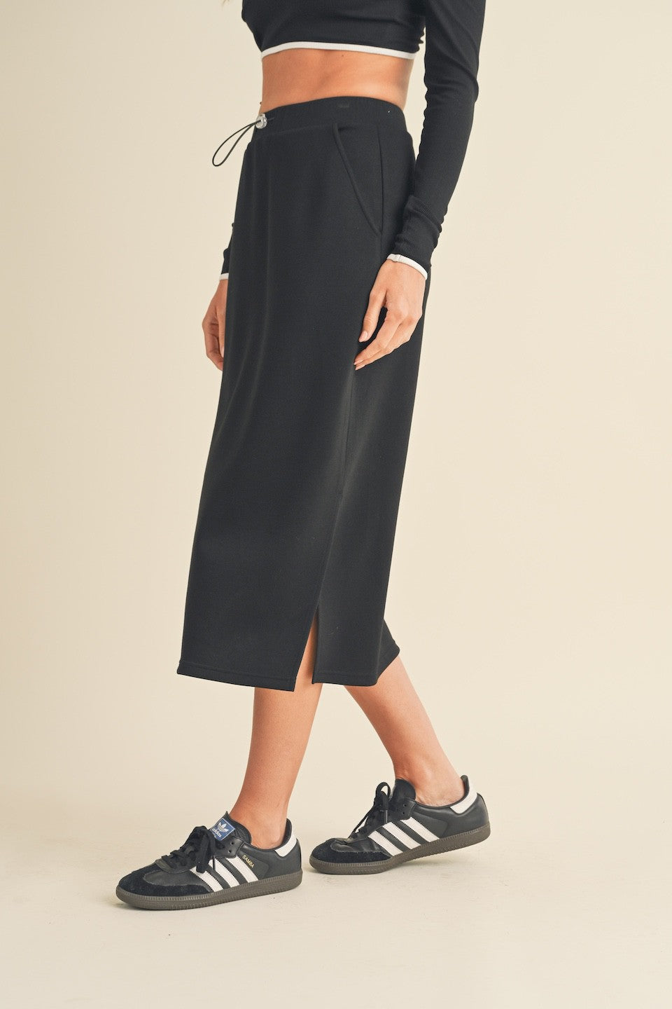 Sporty Basic Midi Skirt