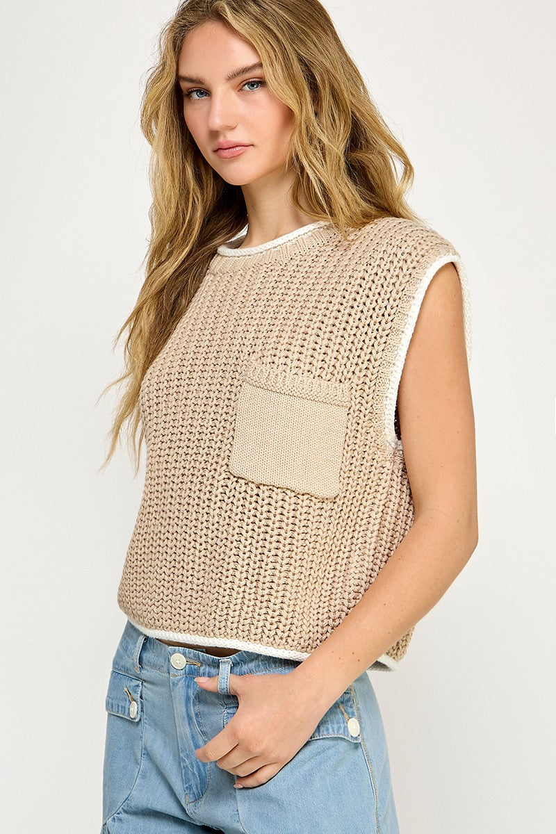 Soft Chunky Knit Sweater Vest