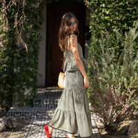 Gingham Peplum Cotton Camisole Top