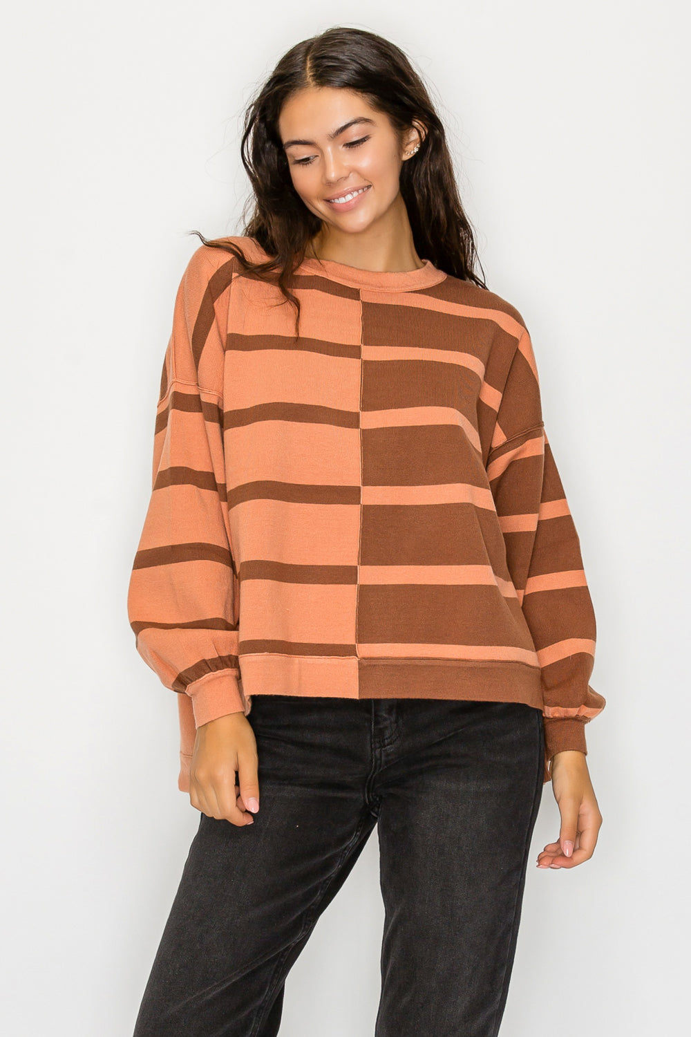 Choco Uptown Stripe Pullover