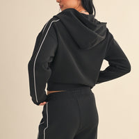 Zip-Up Cropped Lounge Hoodie
