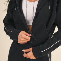 Zip-Up Cropped Lounge Hoodie