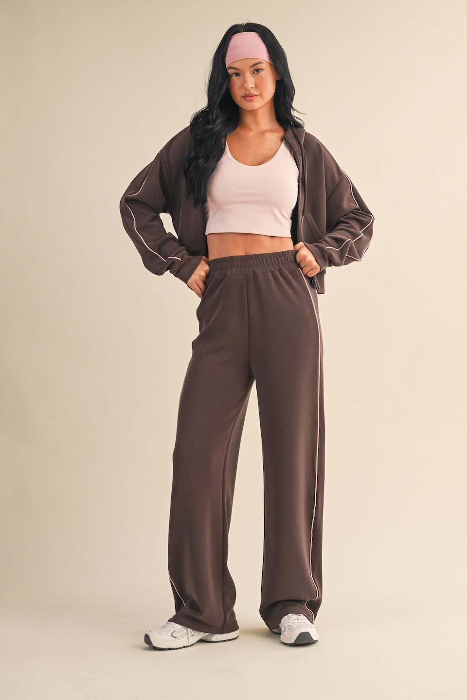 Zip-Up Cropped Lounge Hoodie