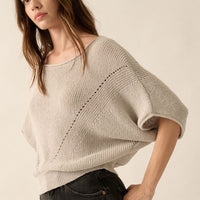 Relaxed Knit Dolman Sleeve Top