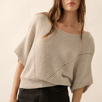 Relaxed Knit Dolman Sleeve Top