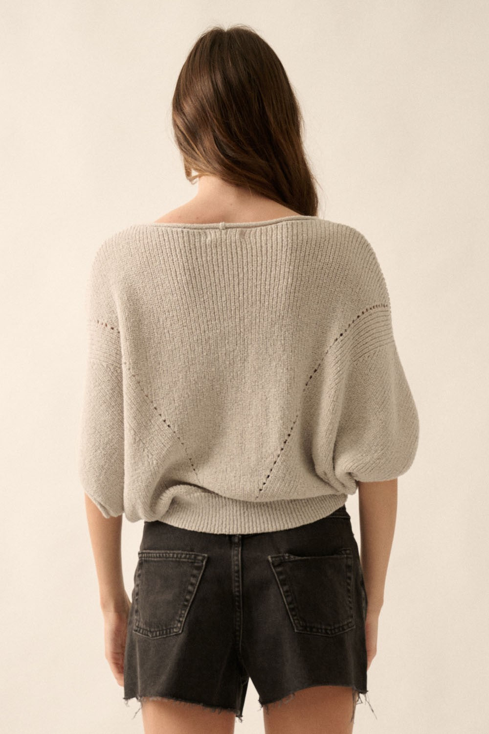 Relaxed Knit Dolman Sleeve Top