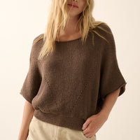 Relaxed Knit Dolman Sleeve Top
