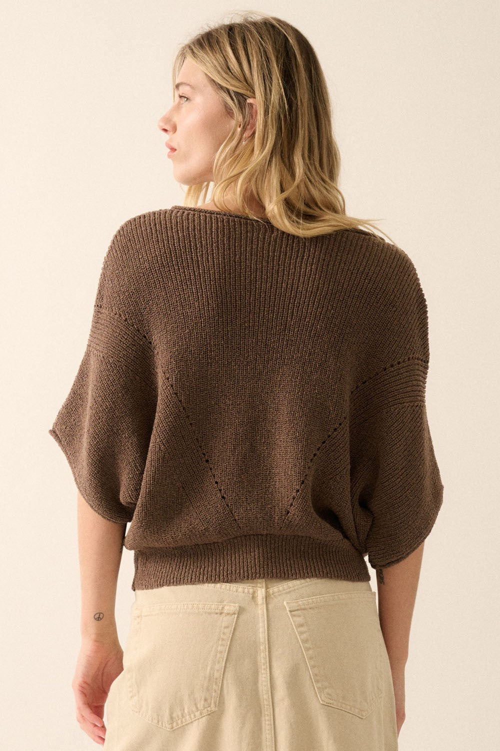 Relaxed Knit Dolman Sleeve Top