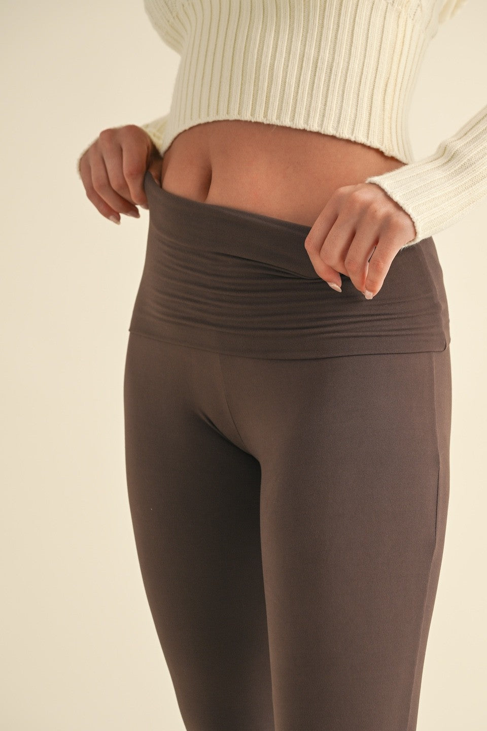 Soft Knit Foldover Flare Leggings