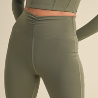 Ruched Waist Flare Leggings