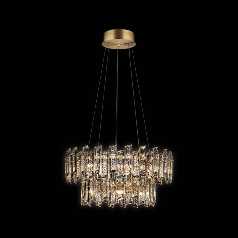Arcadia - Sospensione a 15 luci oro