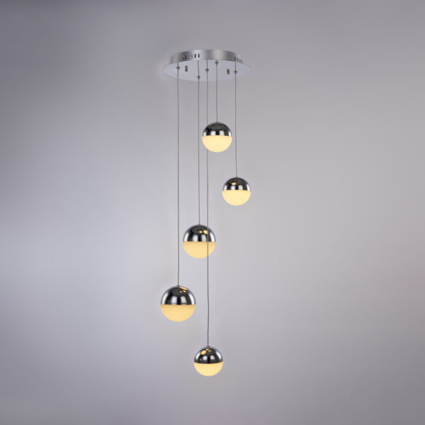 Atomo - Sospensione a 5 luci cromo - 5ACHR