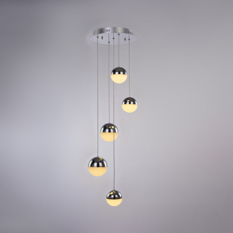 Atomo - Sospensione a 5 luci cromo - 5ACHR