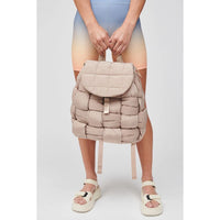 Quilted Woven Nylon Backpack