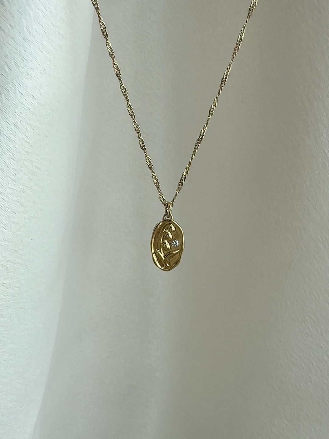 Elisajewels May Lily of the Valley Birthday Flower Pendant Necklace