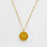 Round Initial Necklace