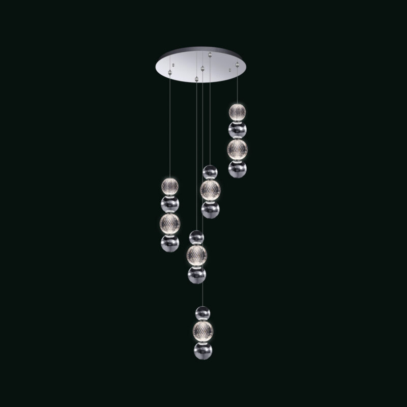Brillante - Sospensione 5 luci cromo