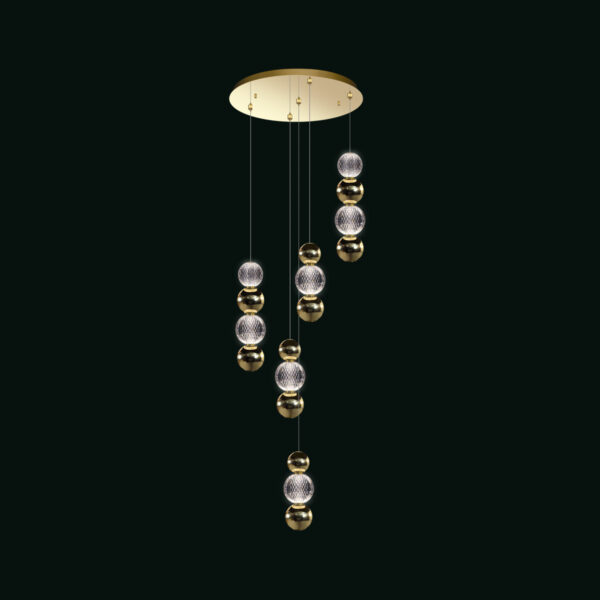 Brillante - Sospensione 5 luci oro