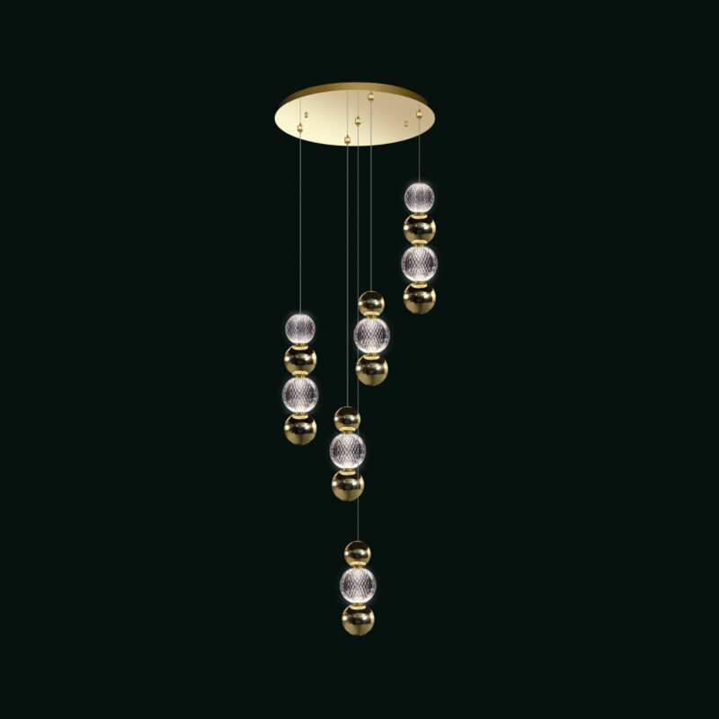 Brillante - Sospensione 5 luci oro