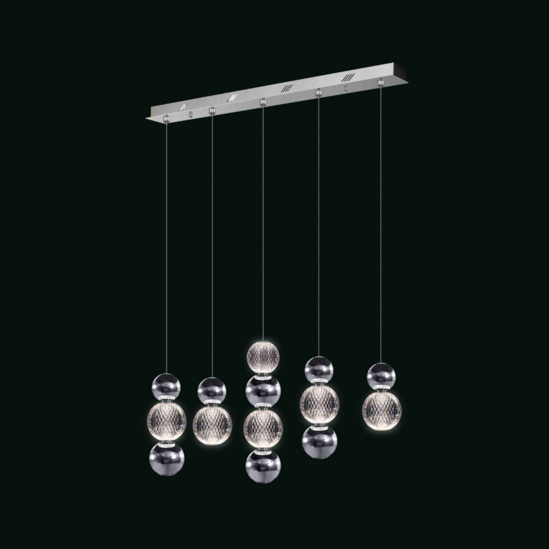 Brillante - Sospensione 5 luci cromo