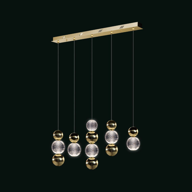 Brillante - Sospensione 5 luci oro