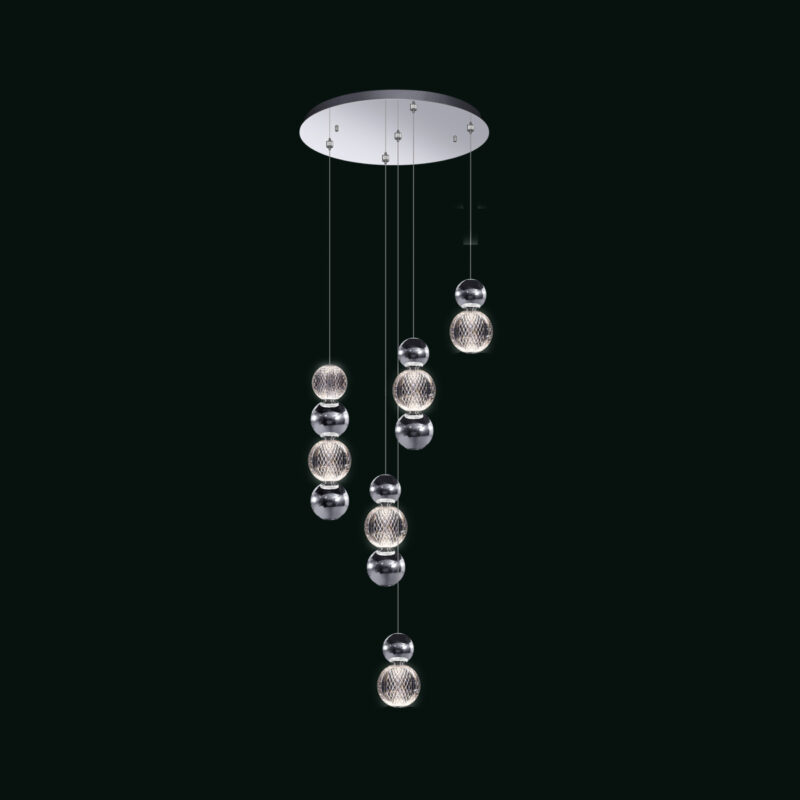 Brillante - Sospensione 5 luci cromo