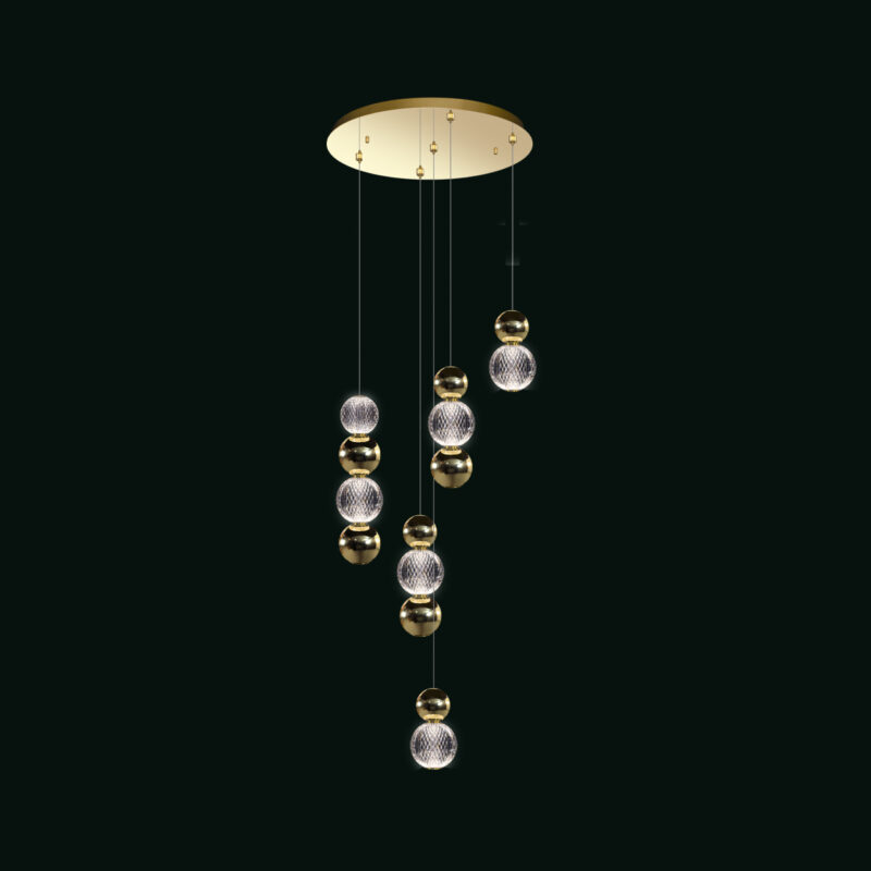 Brillante - Sospensione 5 luci oro