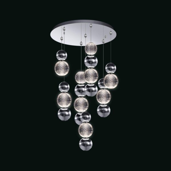 Brillante - Sospensione 7 luci accorciata cromo