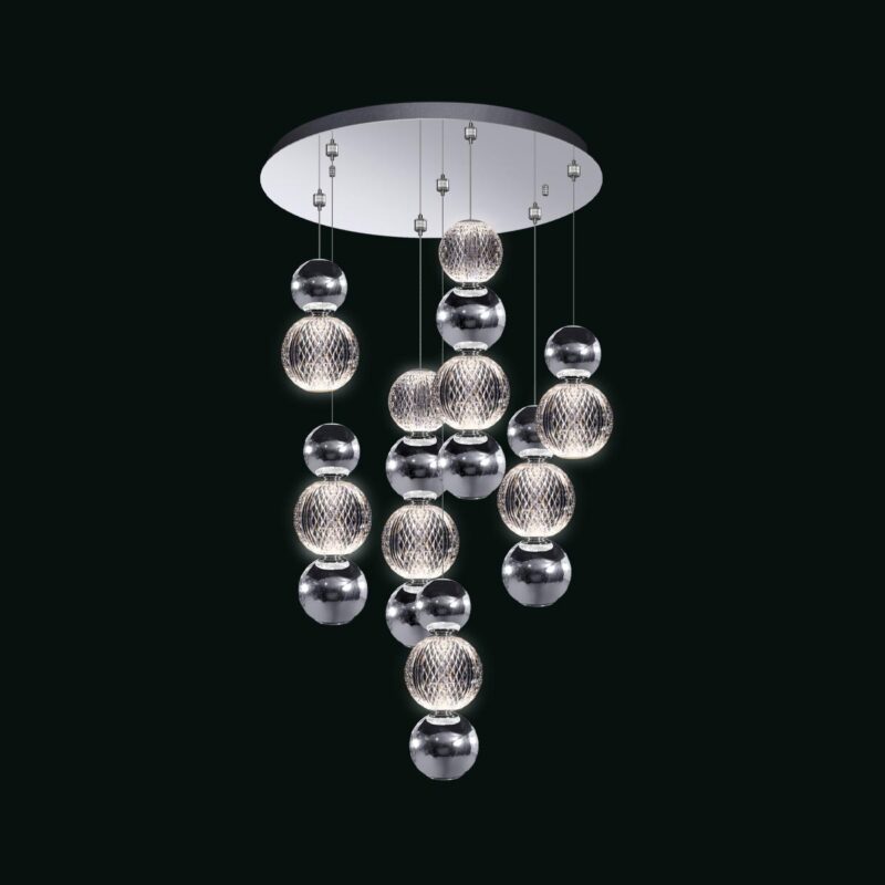 Brillante - Sospensione 7 luci accorciata cromo