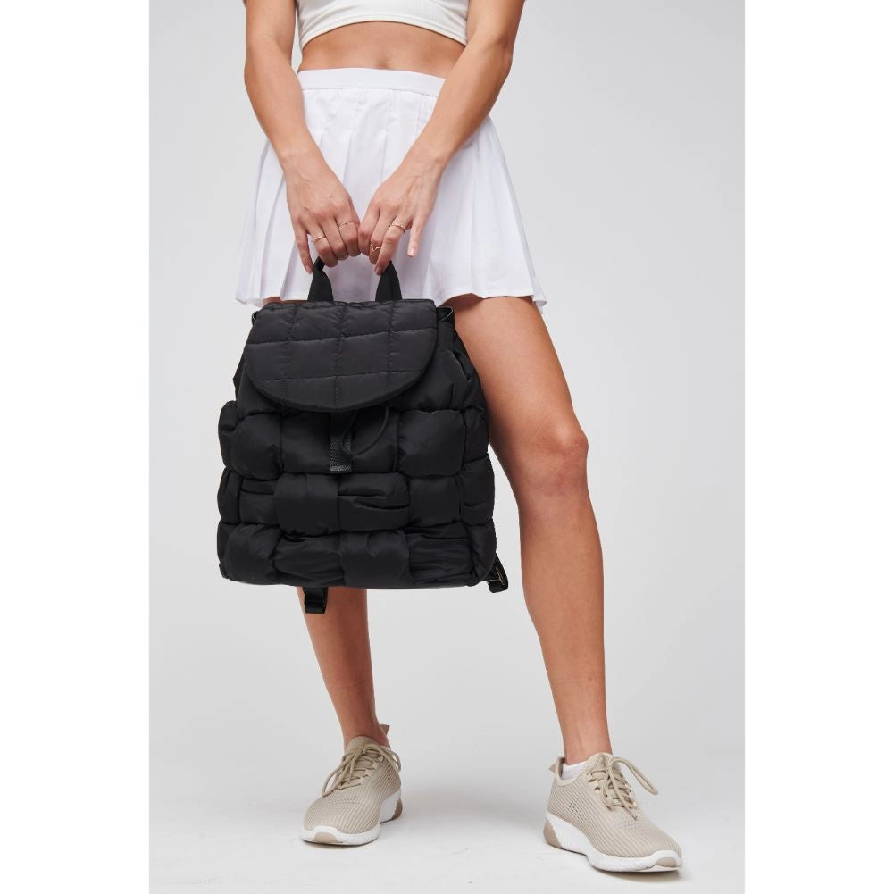 Quilted Woven Nylon Backpack