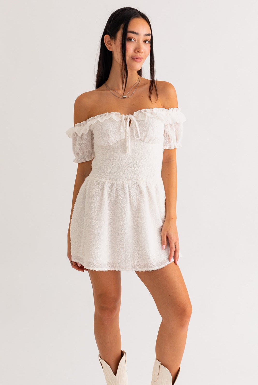 CAROLINA OFF SHOULDER MINI DRESS - Ecozini