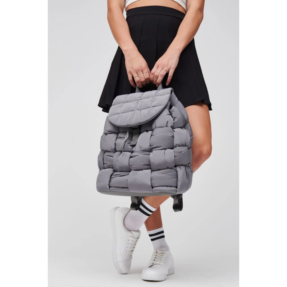 Quilted Woven Nylon Backpack