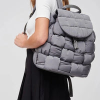 Quilted Woven Nylon Backpack