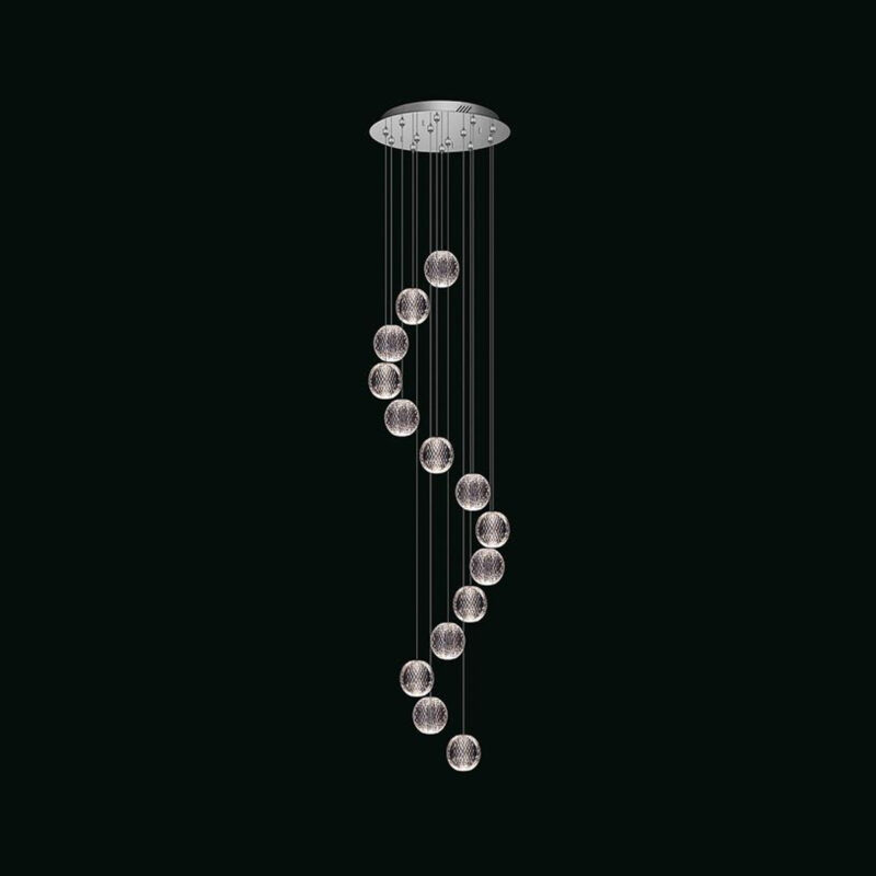 Diamante - Sospensione a 14 luci cromo