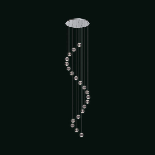 Diamante - Sospensione a 20 luci cromo