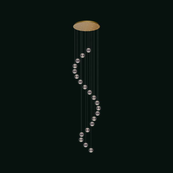 Diamante - Sospensione a 20 luci oro