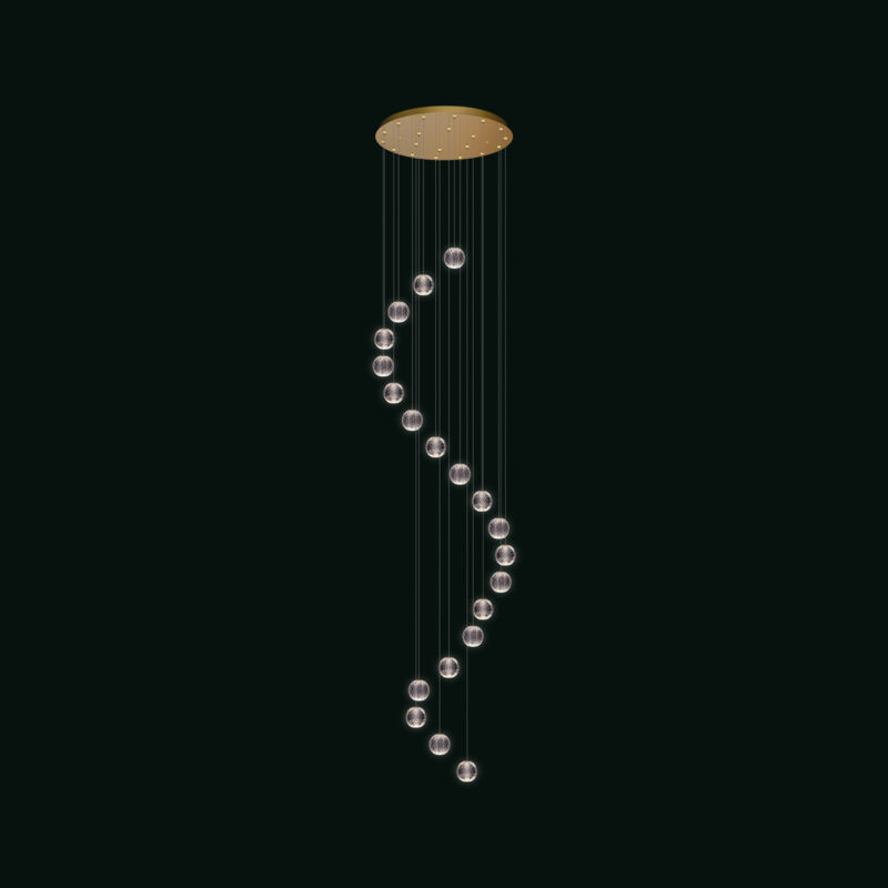 Diamante - Sospensione a 20 luci oro