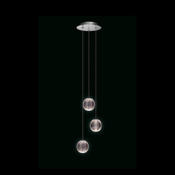 Diamante - Sospensione a 3 luci cromo