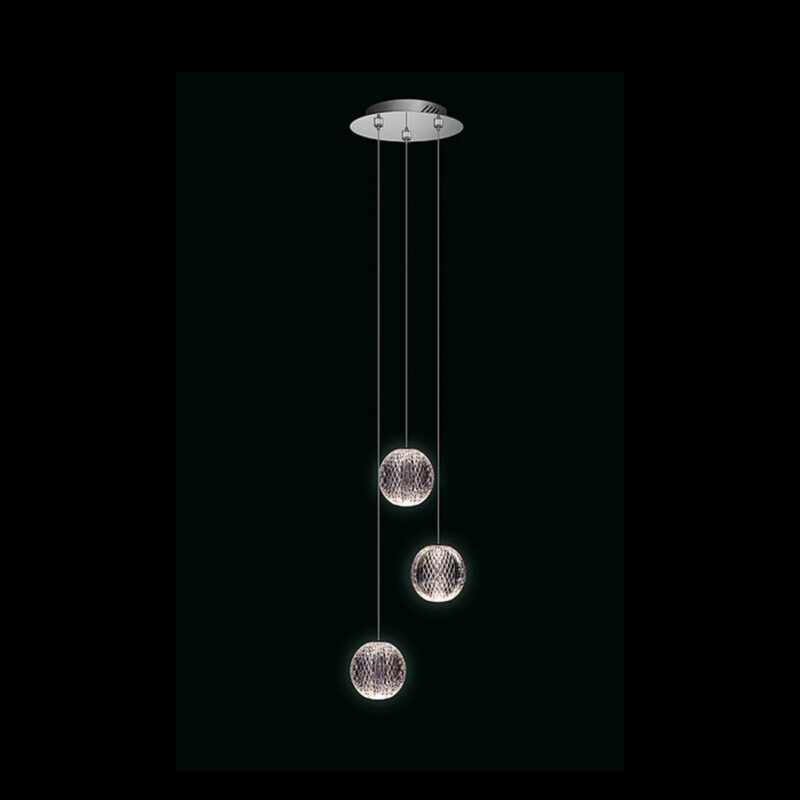 Diamante - Sospensione a 3 luci cromo