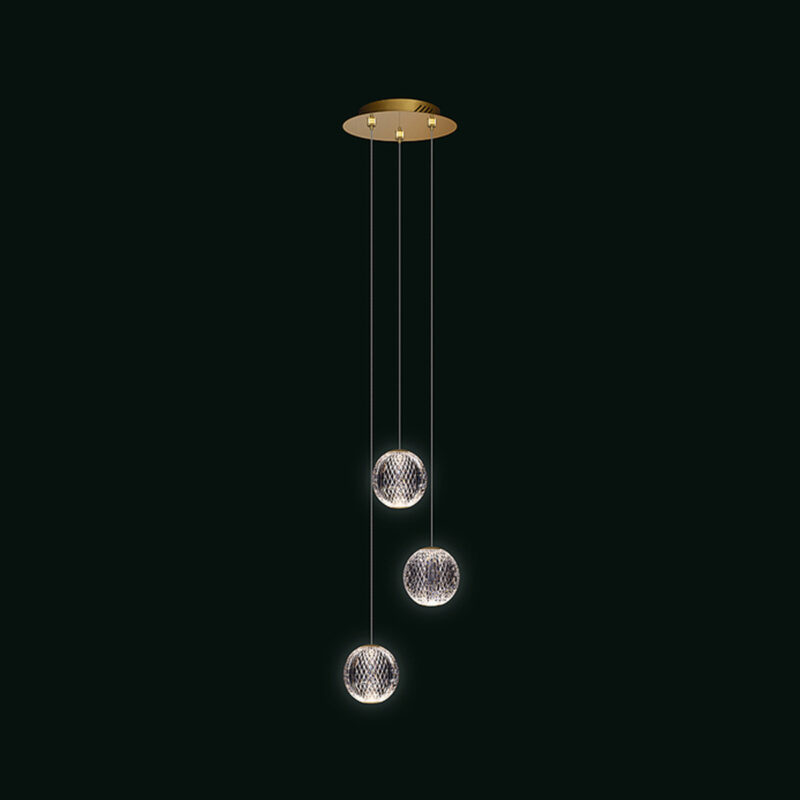 Diamante - Sospensione a 3 luci oro