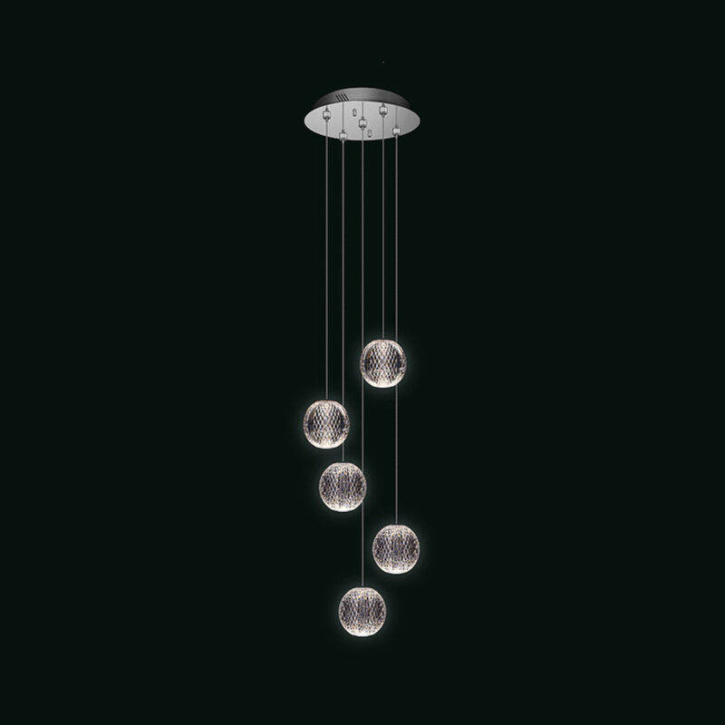 Diamante - Sospensione a 5 luci cromo - 5ACHR