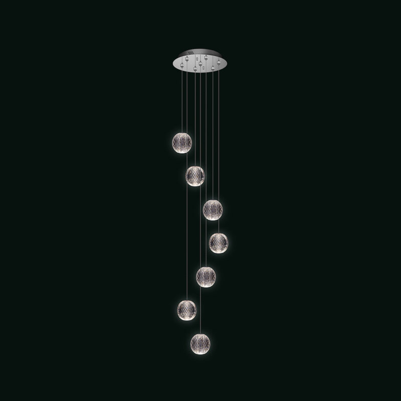 Diamante - Sospensione a 7 luci cromo