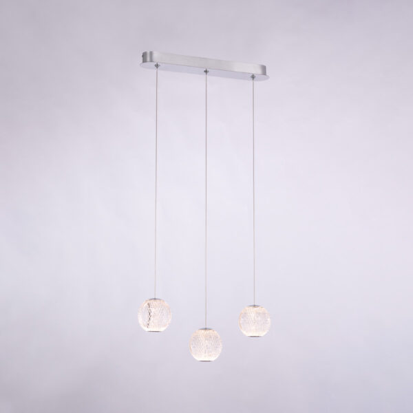 Diamante - Sospensione lineare a 3 luci cromo