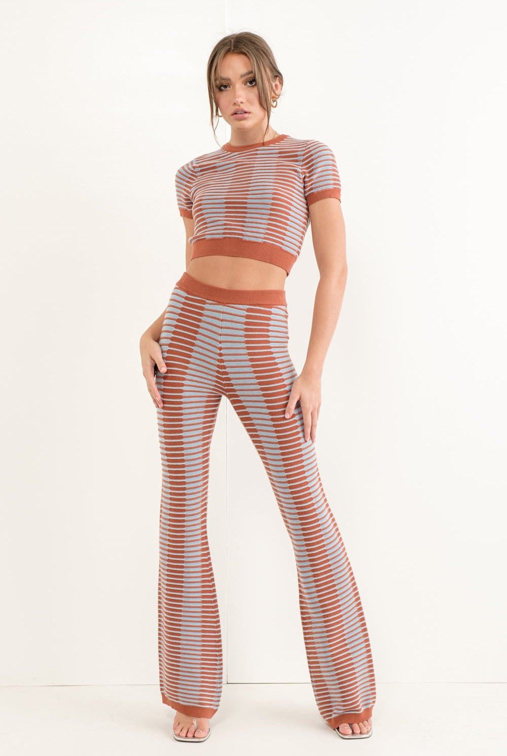 EZRA TEXTURE KNIT FLARE PANT - Ecozini